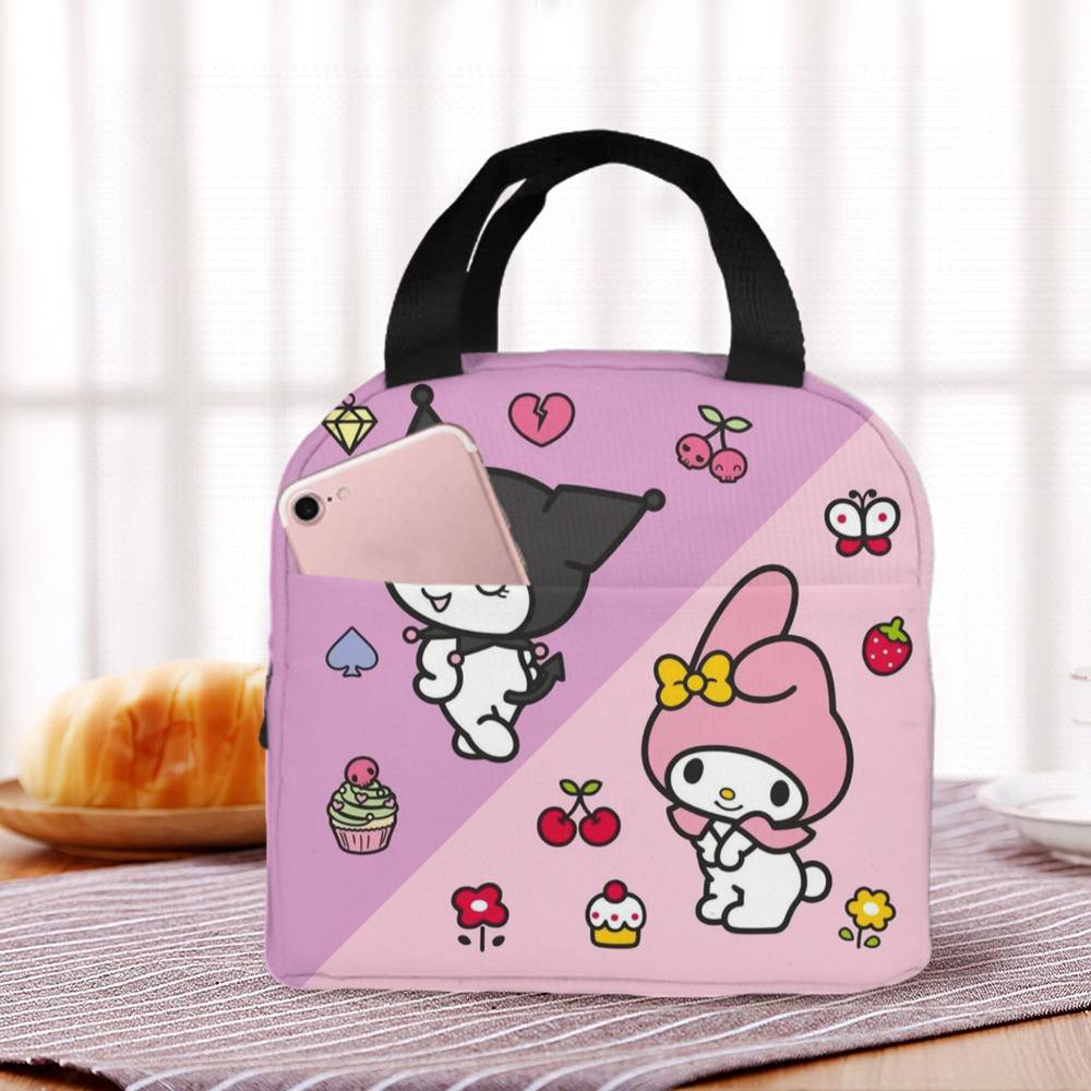 Kuromi Backpack with Lunch Box Melody Hello Kitty Heat Insulated Lunchbox