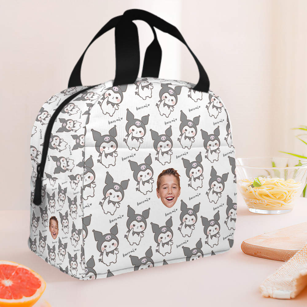 Kuromi Backpack with Lunch Box Black Background Kuromi Heat Insulated  Lunchbox