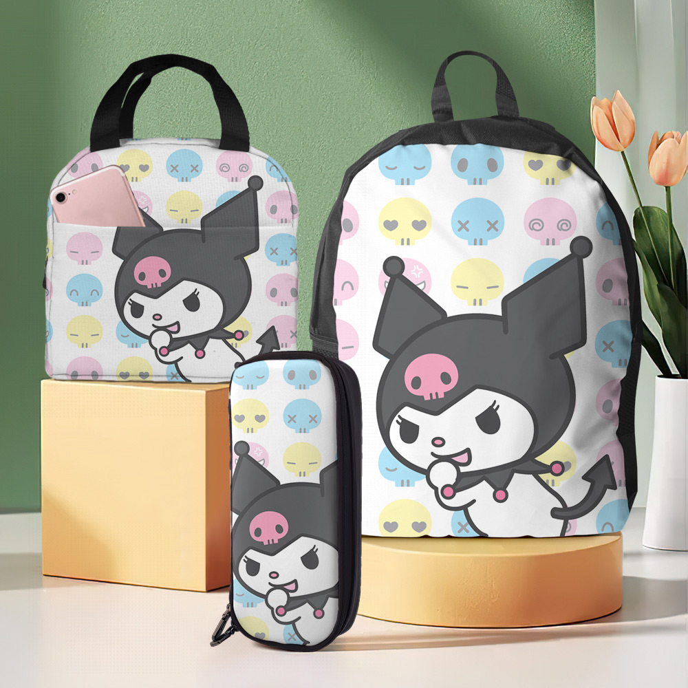 Kuromi Backpack with Lunch Box Melody Hello Kitty Heat Insulated Lunchbox