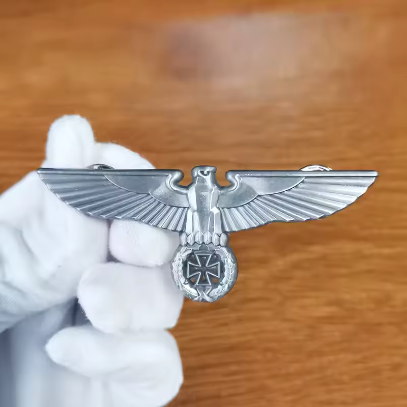German Eagle Cross Wreath Quality Metal Pin