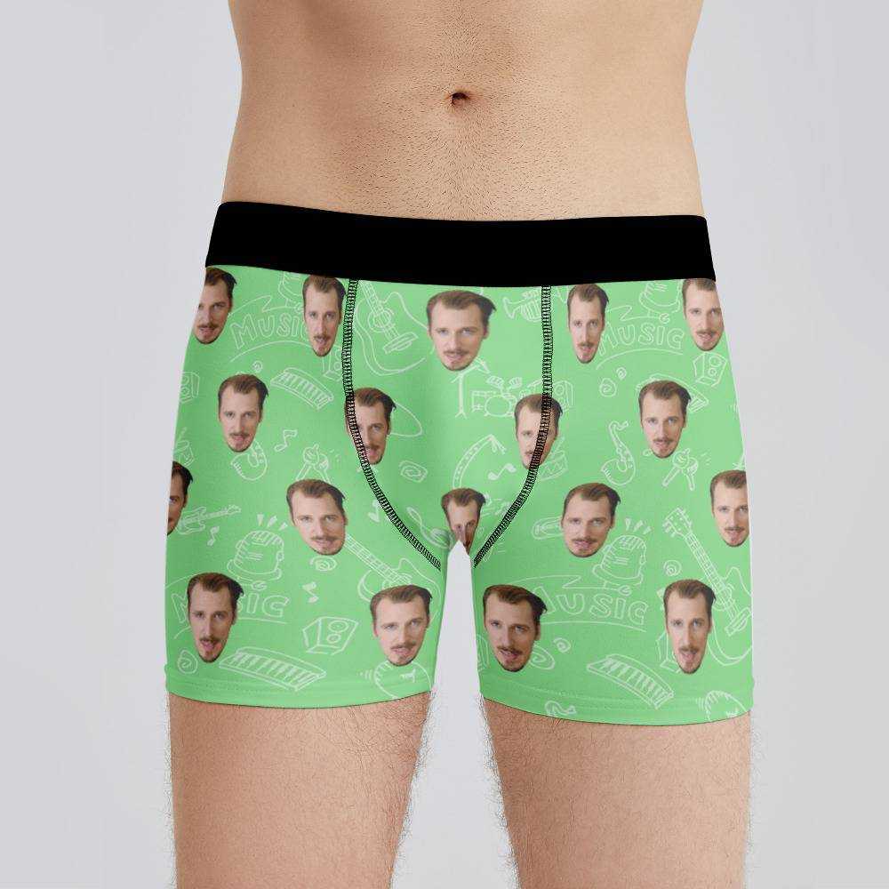 Alligatoah Boxer Custom Photo Boxer Herrenunterw?sche Musikinstrumente Muster Boxer Grün