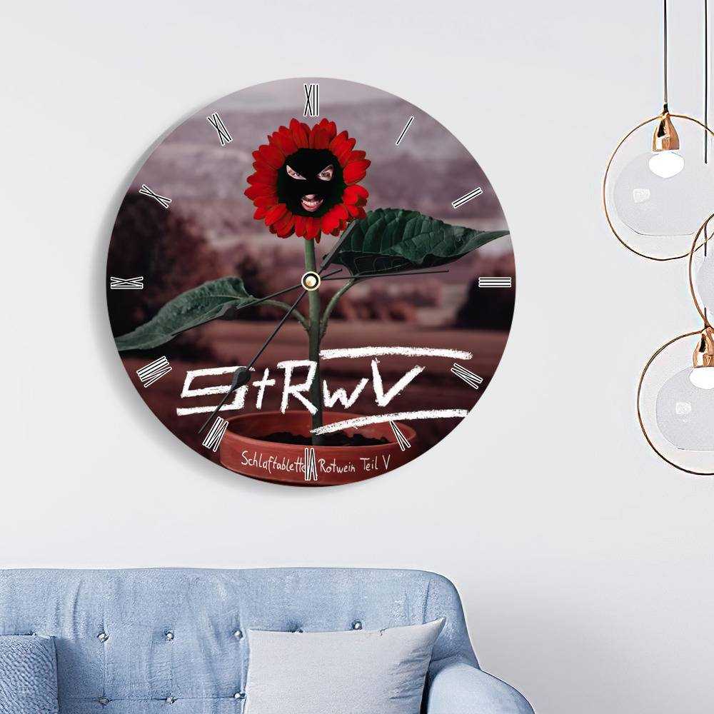 Alligatoah Runde Wanduhr Wohnkultur Wanduhr Geschenke Für Alligatoah Fans Schlaftabletten Rotwein V Zugabe Wanduhr