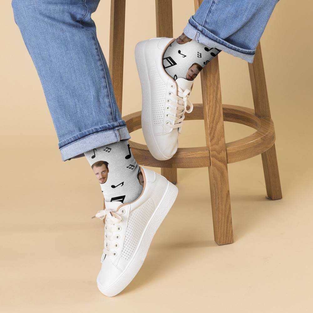 Alligatoah-socken Benutzerdefinierte Foto-socken Musiknoten-socken Wei?