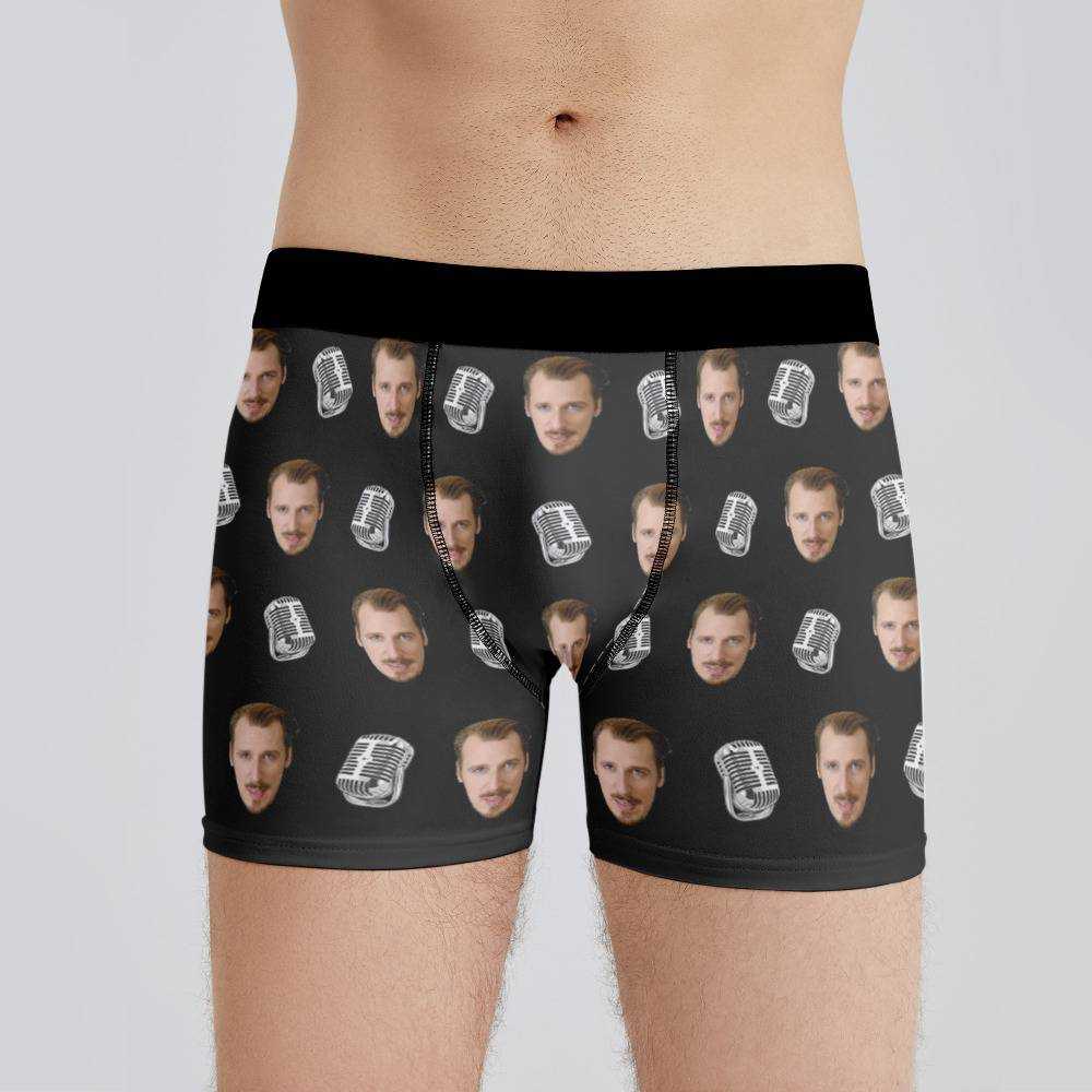 Alligatoah Boxer Custom Photo Boxer Herren Unterw?sche Mikrofon Boxer Schwarz
