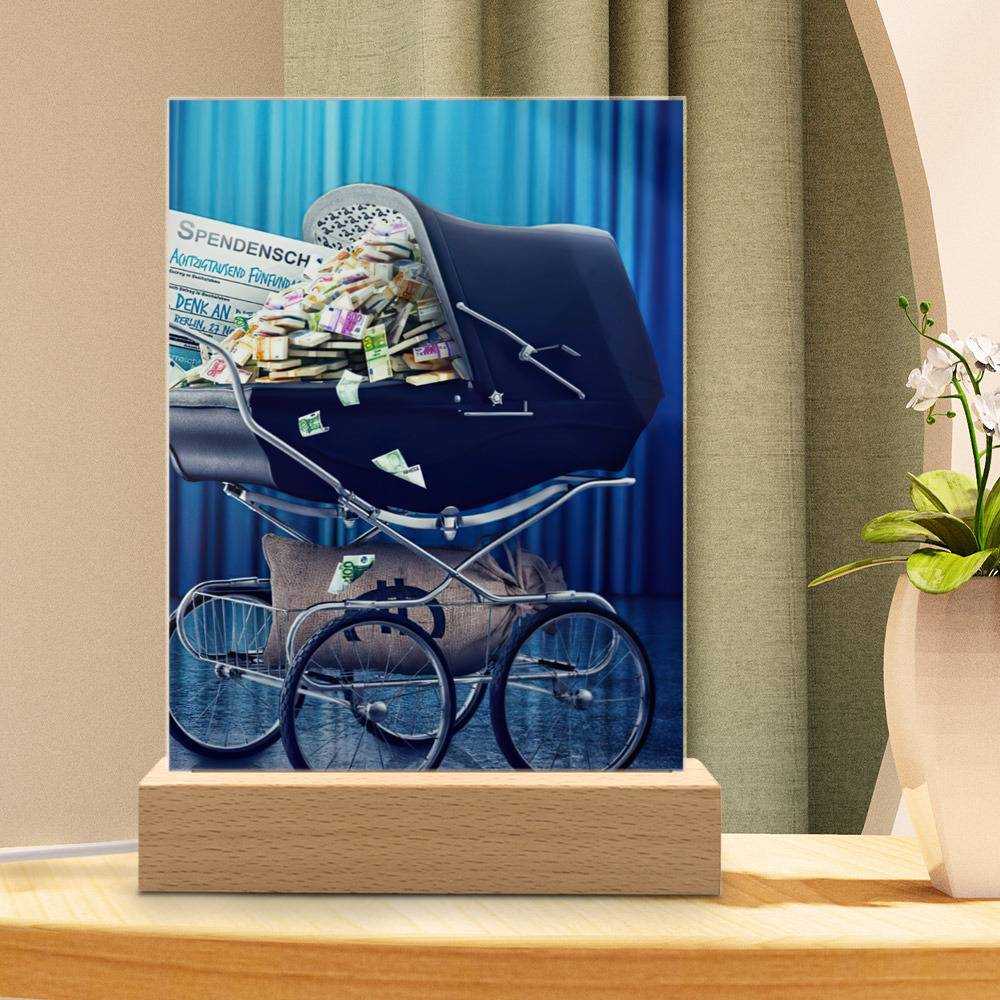 Alligatoah Lampe Denk An Die Kinder Von Alligatoah Lampe Mit Holzsockel