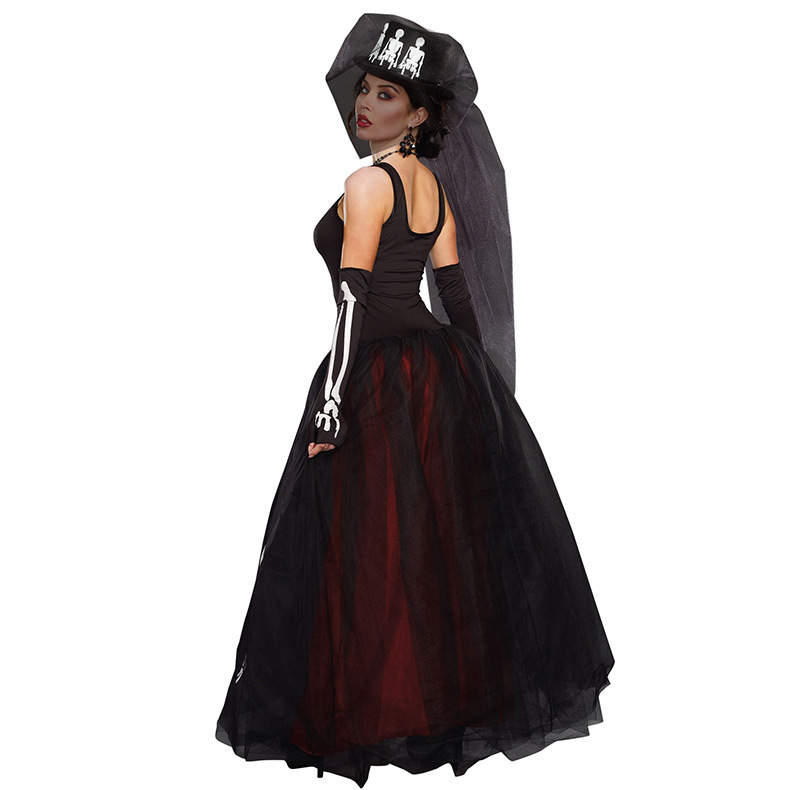 MicCostumes Ghost Bride Skeleton Cosplay Dress Halloween Costume