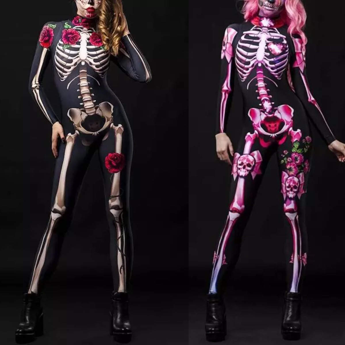 MicCostumes Ghost Bride Skeleton Cosplay Dress Halloween Costume