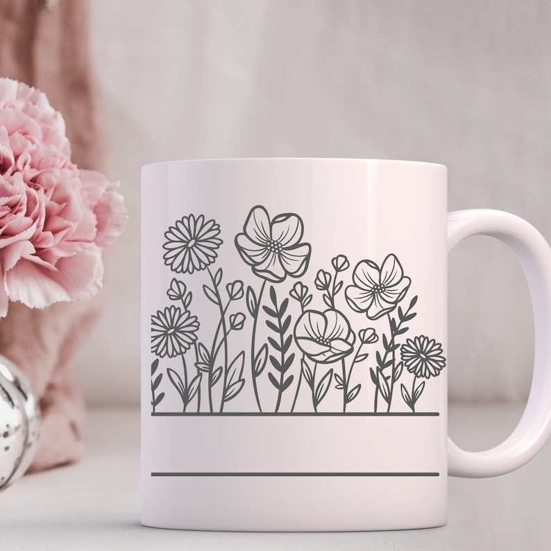 Wildflowers Monogram Coffee Mug