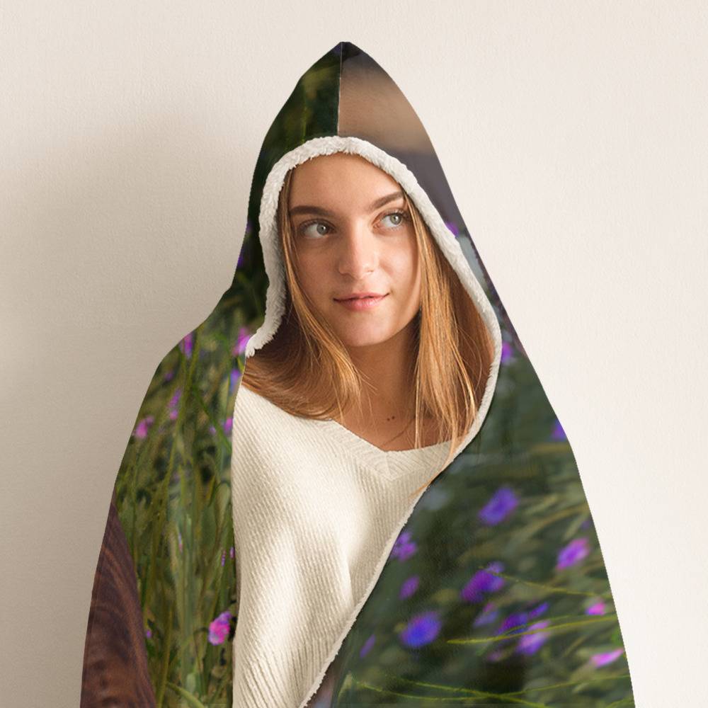 Dinosaur Blanket , Hoodie Blanket 60" x 50", Velociraptor Hooded