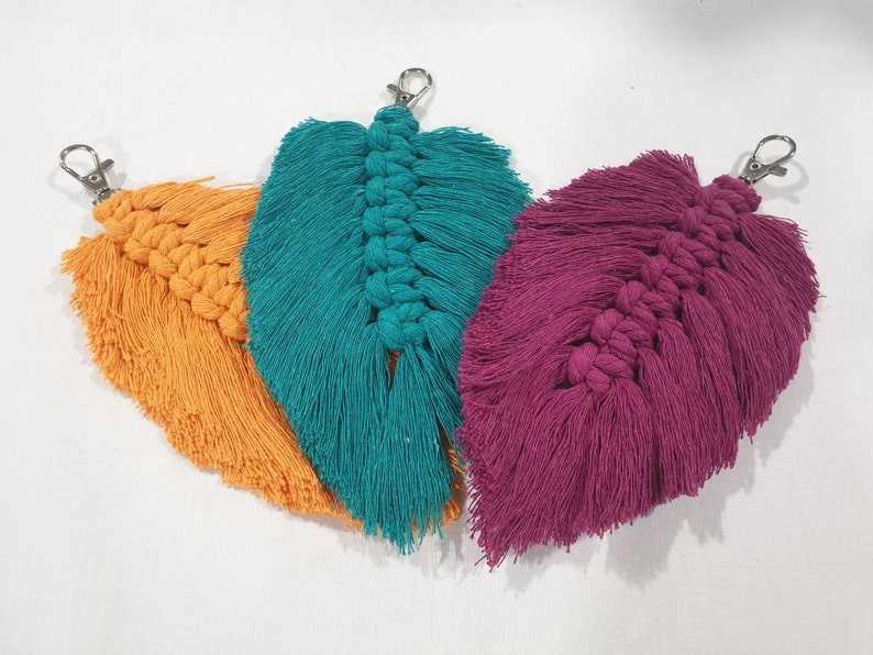 Macrame clearance feather keychain