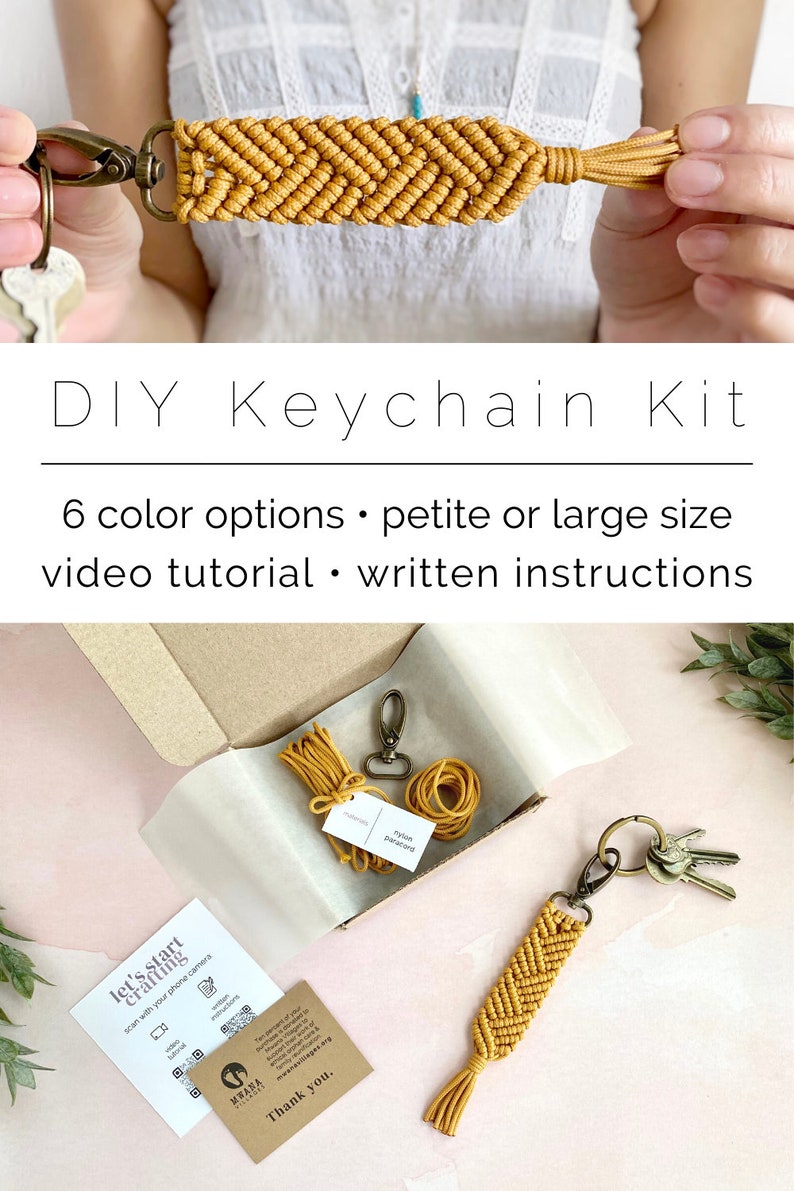 Macrame Keychain DIY, Easy Macrame Keychain Kit