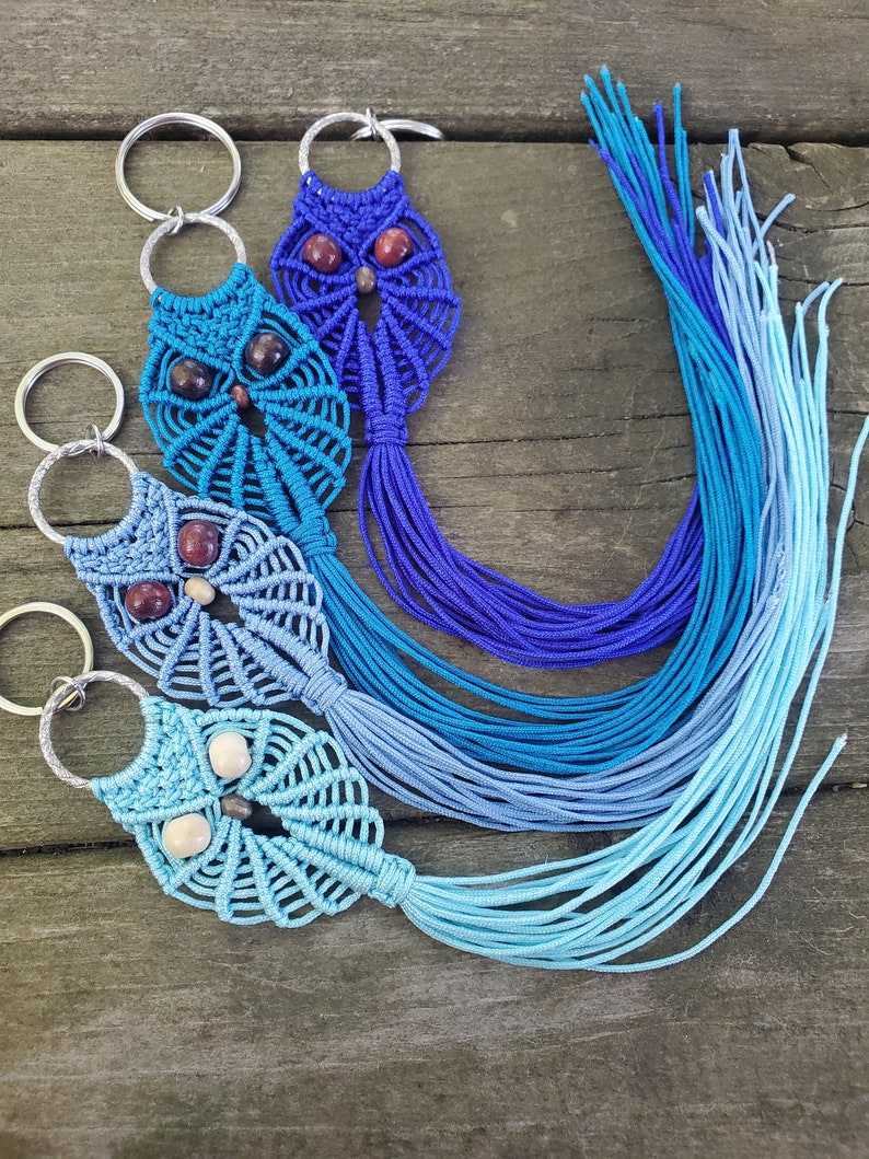 Macrame Owl Keychain Cute Accessories Boho Bag Charm Animal -  UK in  2023