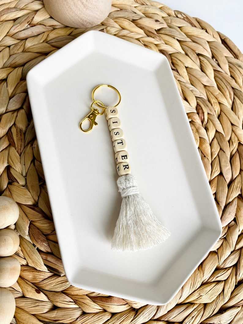 Personalized hot sale tassel keychain