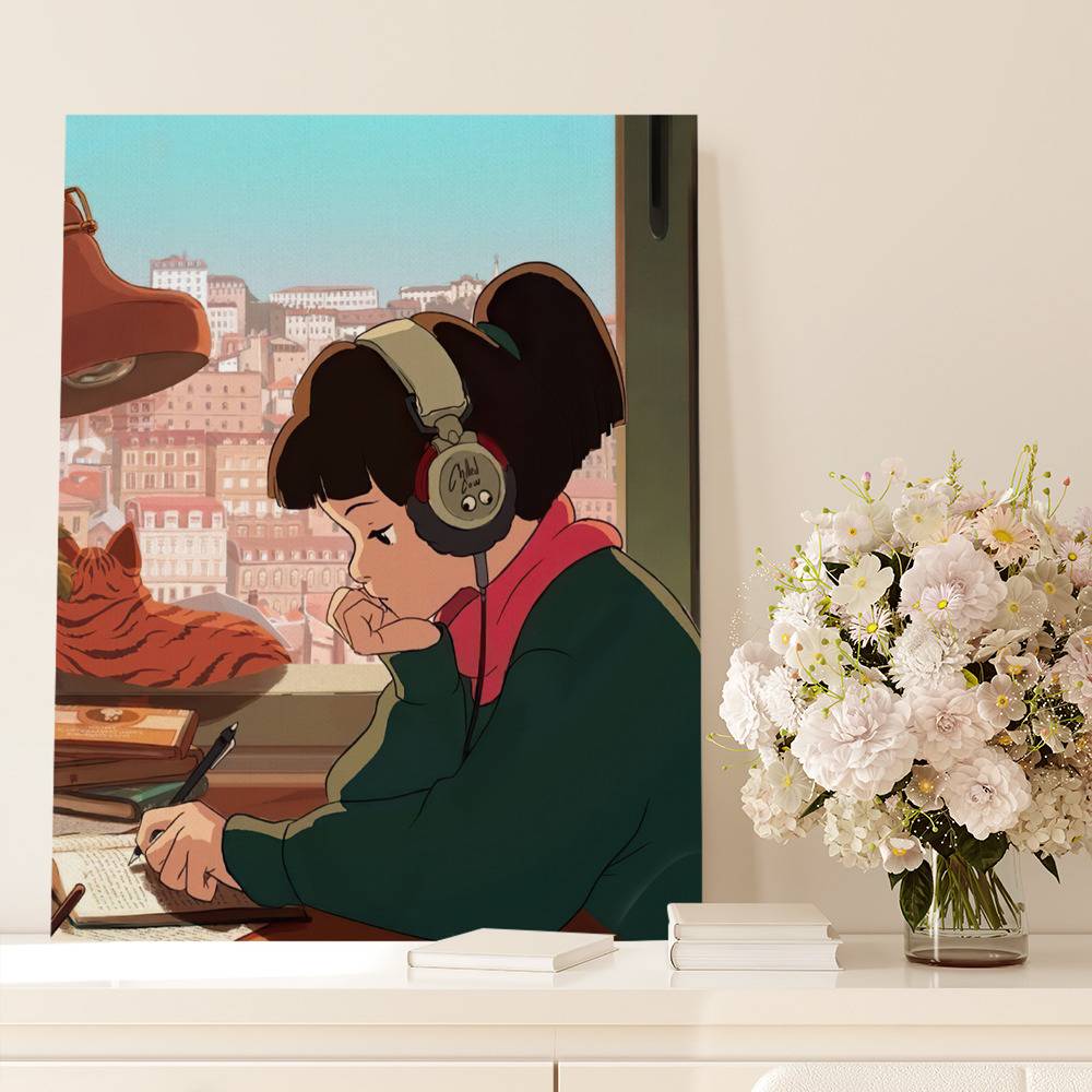 Lofi Girl Canvas Wall Art | Lofigirlmerch.Store