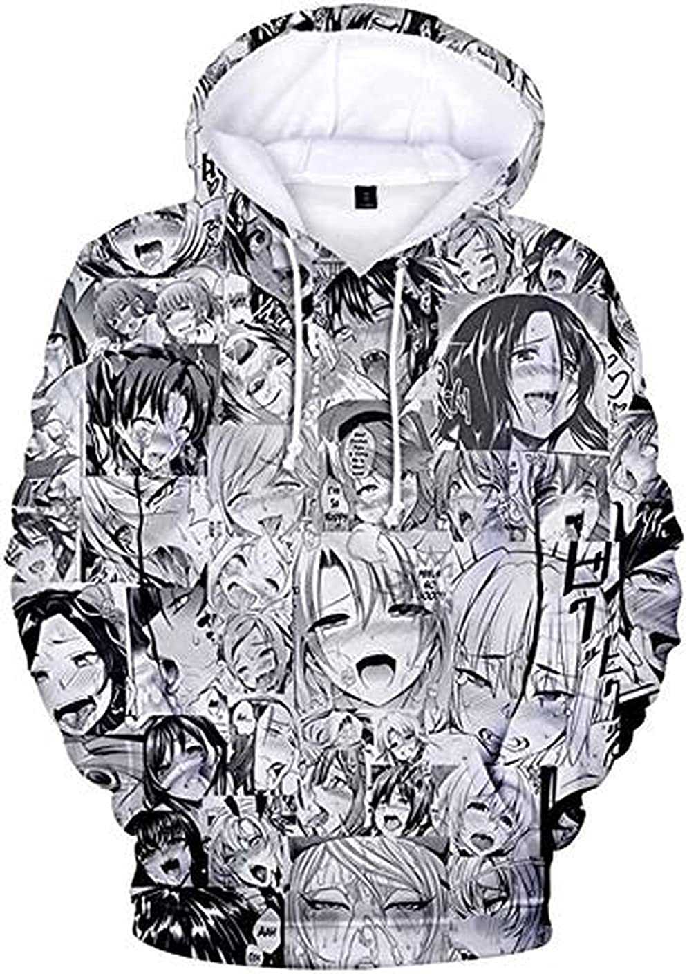 Buy HYKENRGNT 3D Anime Ahegao Hoodie Funny Print Mens Hoodie Street Casual  Sweatshirt Color as The picture1 XL at Amazonin