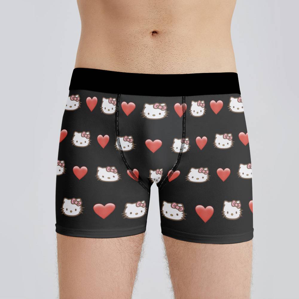 Hello Kitty Boxers Custom Photo Boxers Men's Underwear Heart Boxers ...