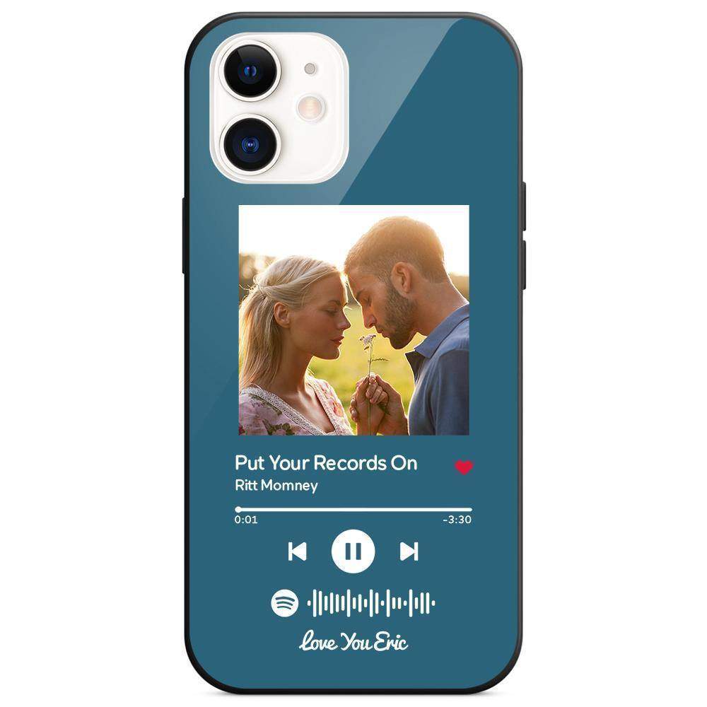 Benutzerdefinierte Spotify Code Musik iPhone Hülle Mit Text - Blau - meinefotohandyhuelle