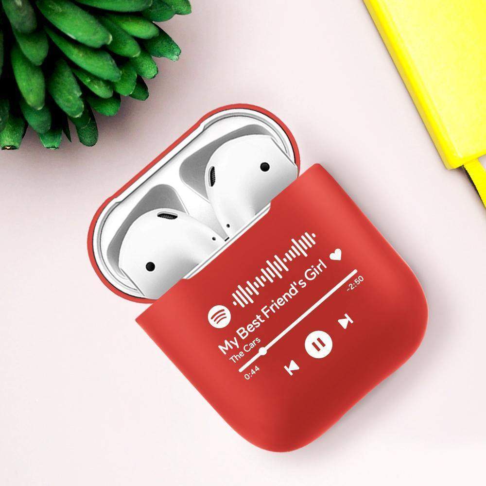 Benutzerdefinierte scannbare Spotify Code Airpods 1/2 Hülle Rot - meinefotohandyhuelle