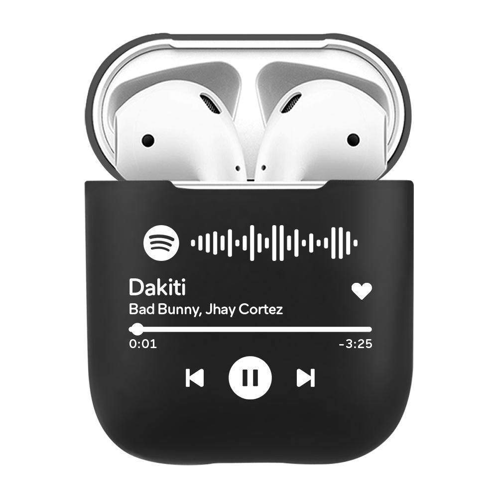Benutzerdefinierte scannbare Spotify Code Airpods 1/2 Hülle Rot - meinefotohandyhuelle