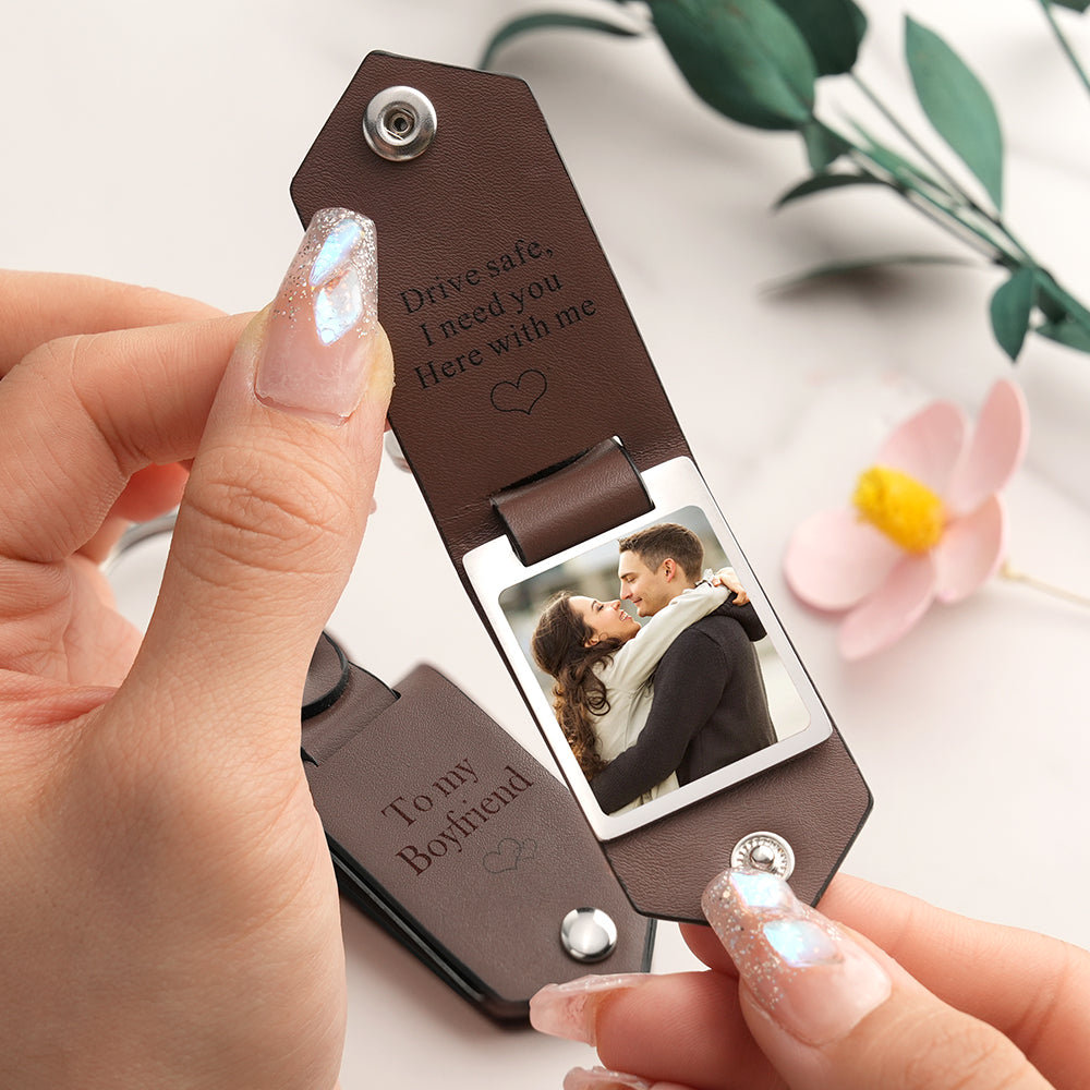 AAQ Personalisierter Schlüsselanhänger Mit Foto - Doppelseitig, Edelstahl