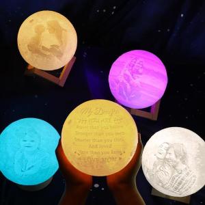 16 Farbe - Foto Mond lampe Personalisierte 3D-Druck Foto Gravierte Mondlampe - Für Valentinstag (10cm-20cm)