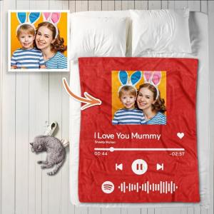 Benutzerdefinierte Spotify Code-Decke Personalisierte Album-Cover-Foto-Decken für Mama