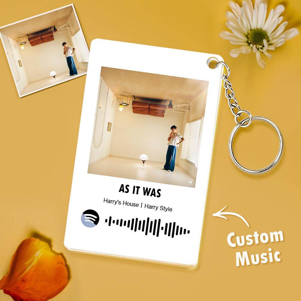 Benutzerdefinierter Song-schlüsselanhänger, Foto-schlüsselanhänger, Personalisierter Spotify-schlüsselanhänger, Mini-poster, Vintage-kunstdruck, Geschenk - 