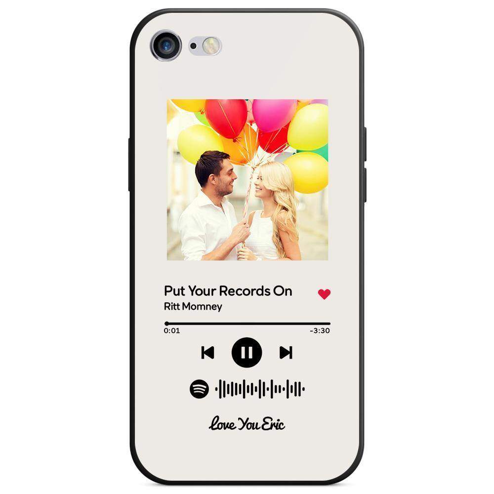 Benutzerdefinierte Spotify Code Musik iPhone Hülle Mit Text - Weiß - meinefotohandyhuelle