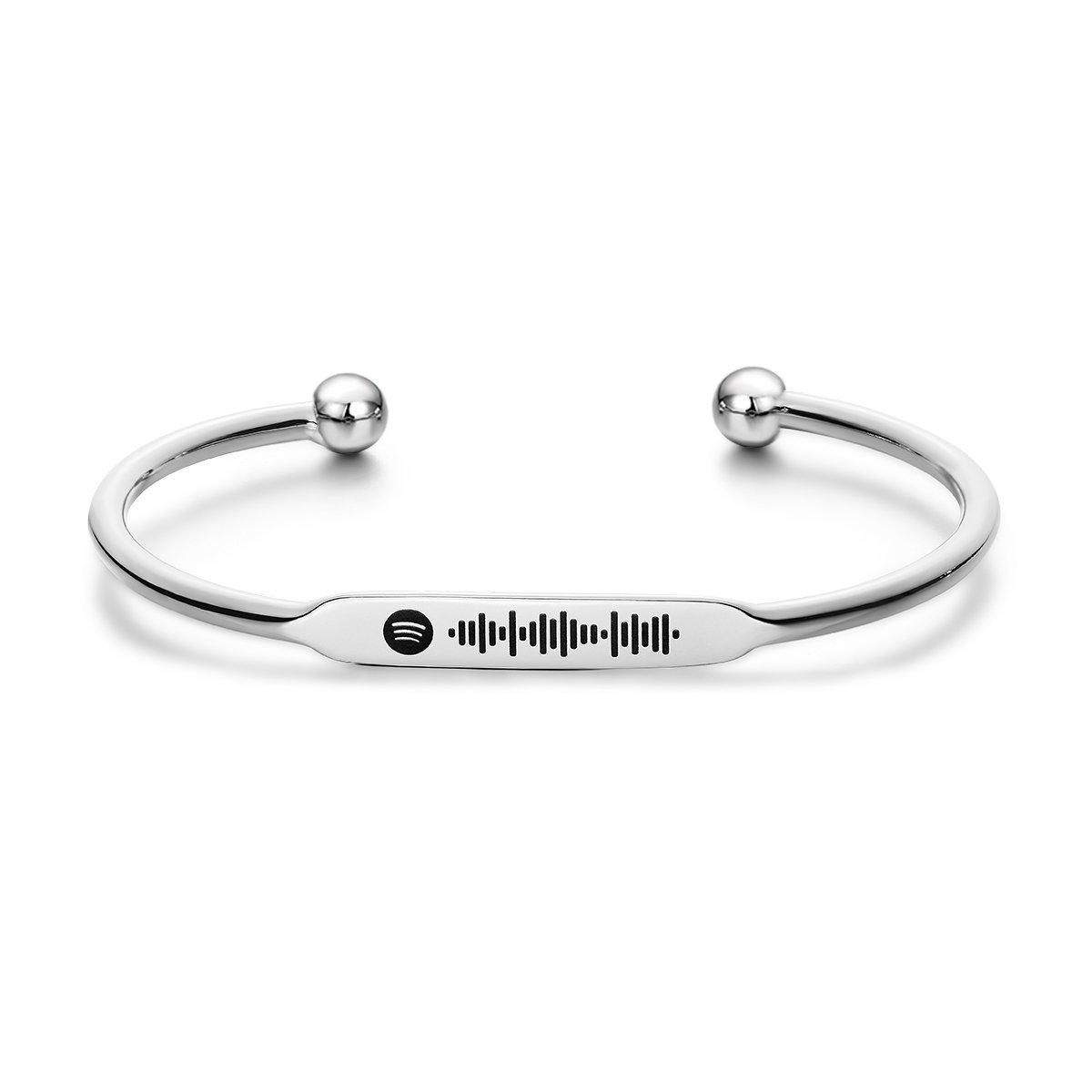 Spotify Code Musik Armband Benutzerdefinierte Spotify Lieblingslied Silber - meinefotohandyhuelle