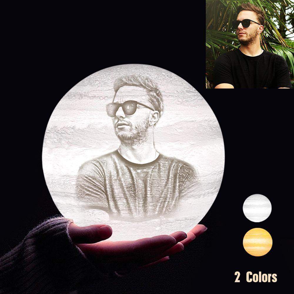 Personalisierte 3D Druck Foto&Gravierte Jupiter Lampe - Für Liebhaber - 2 Farben Berühren(10cm-20cm) - meinefotohandyhuelle