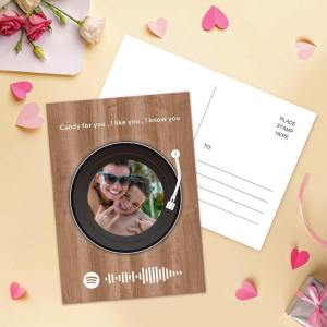 Benutzerdefinierte Spotify-Code-Musikkarten Schallplattenstil - Holzmaserung