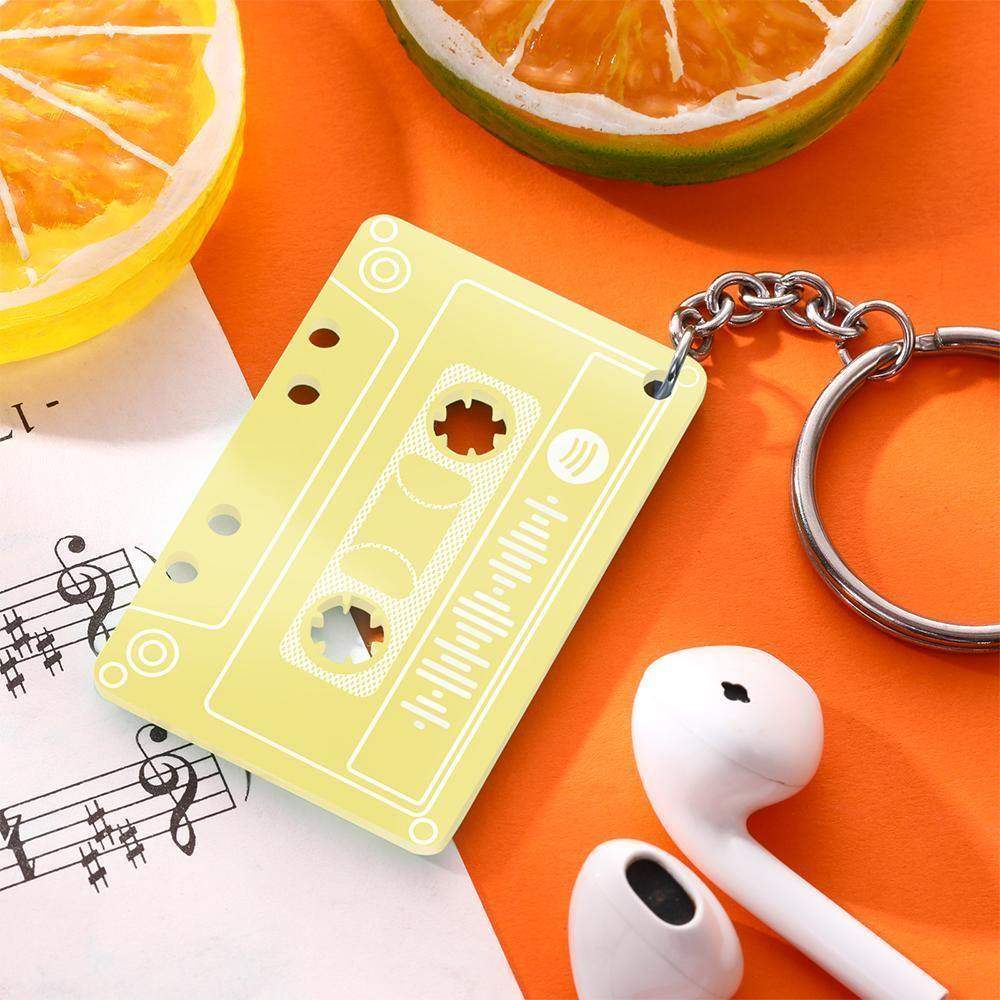 Benutzerdefinierte Spotify Code Musik Song Keychain Memorial Geschenke-Gelb - meinefotohandyhuelle