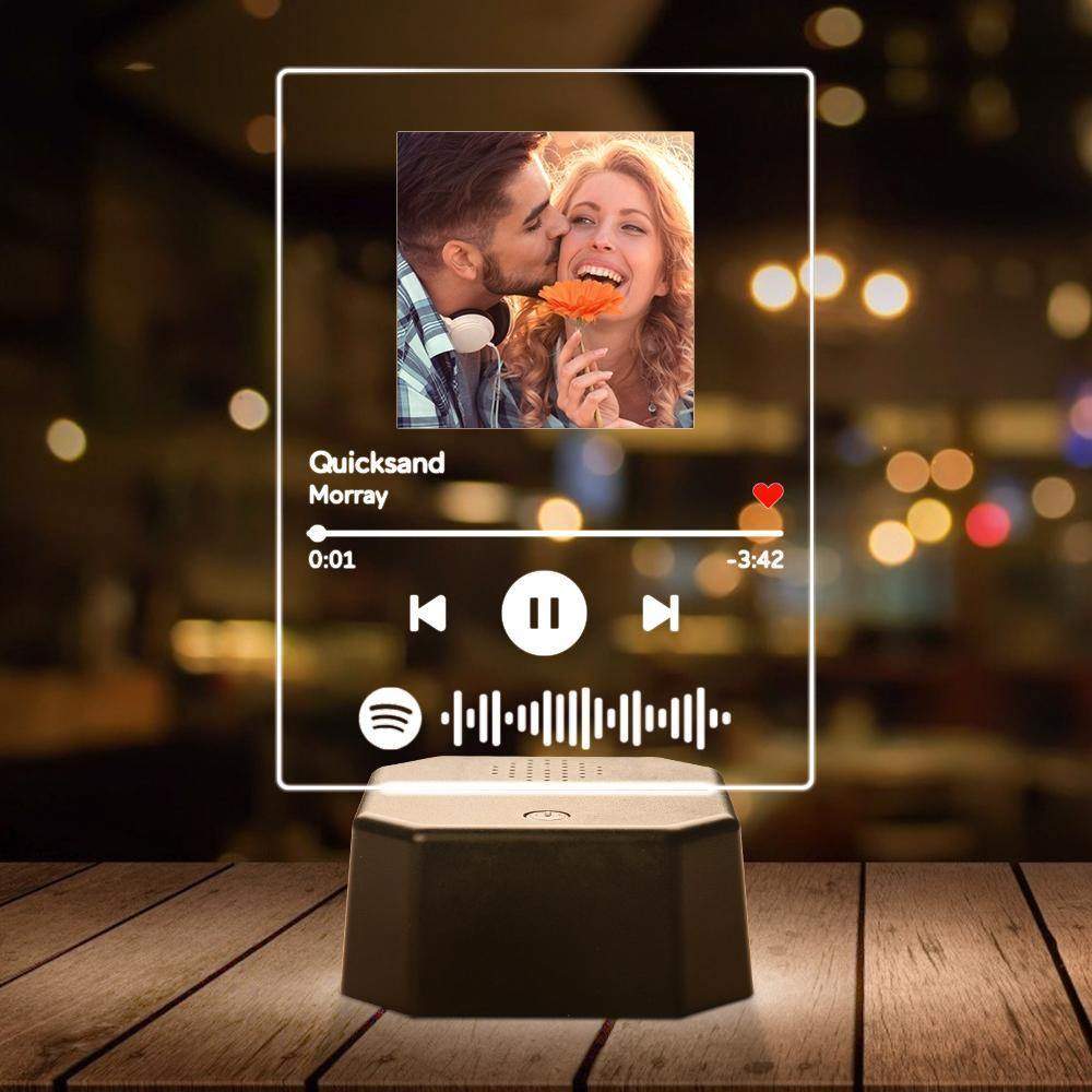 Benutzerdefinierte Spotify Bluetooth-Lautsprecher Acryl Nachtlicht mit 7 Farben Spotify Bluetooth Player - meinefotohandyhuelle