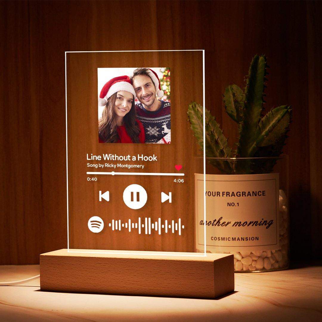 Geschenke für die Liebe Benutzerdefinierte Spotify Code Art Glas Musik Nachtlicht, Schlüsselbund, Plakette - meinefotohandyhuelle