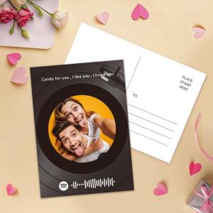 Benutzerdefinierte Spotify Code Musik Grußkarten Vinyl Record Style geformte scannbare Geschenkkarten