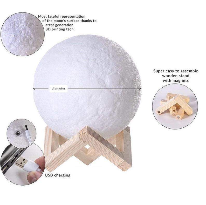 Personalisierte 3D Druck Foto&Gravierte Mondlampe - Für Babay - Tippen Auf 3 Farben(10cm-20cm) - meinefotohandyhuelle