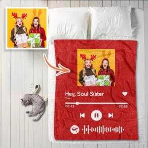 Benutzerdefinierte Spotify-Code-Decke Personalisierte Foto-Decken für Besties