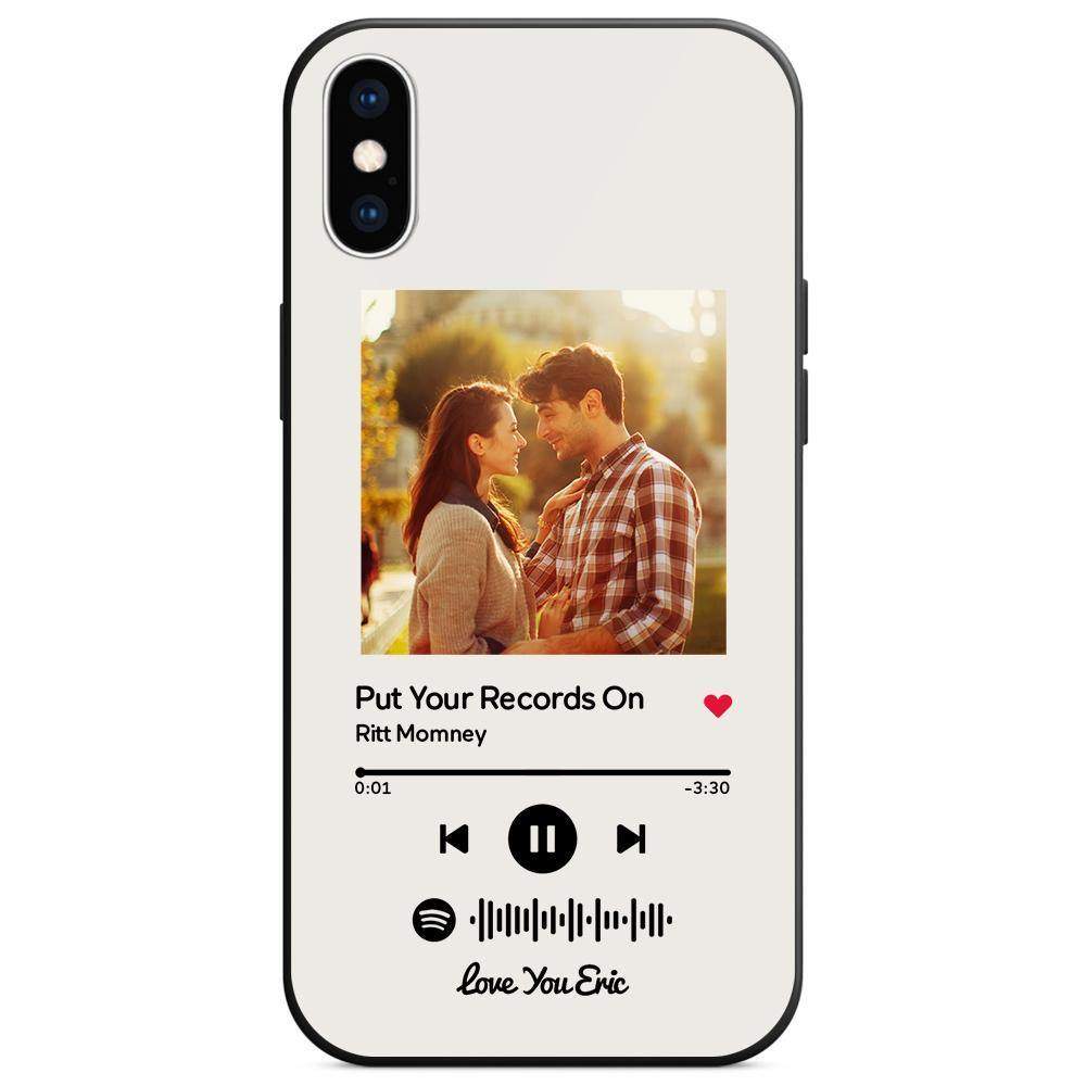 Benutzerdefinierte Spotify Code Musik iPhone Hülle Mit Text - Weiß - meinefotohandyhuelle
