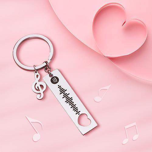 Benutzerdefinierter Spotify Code Scannable Music Keychain mit Note Gold - meinefotohandyhuelle