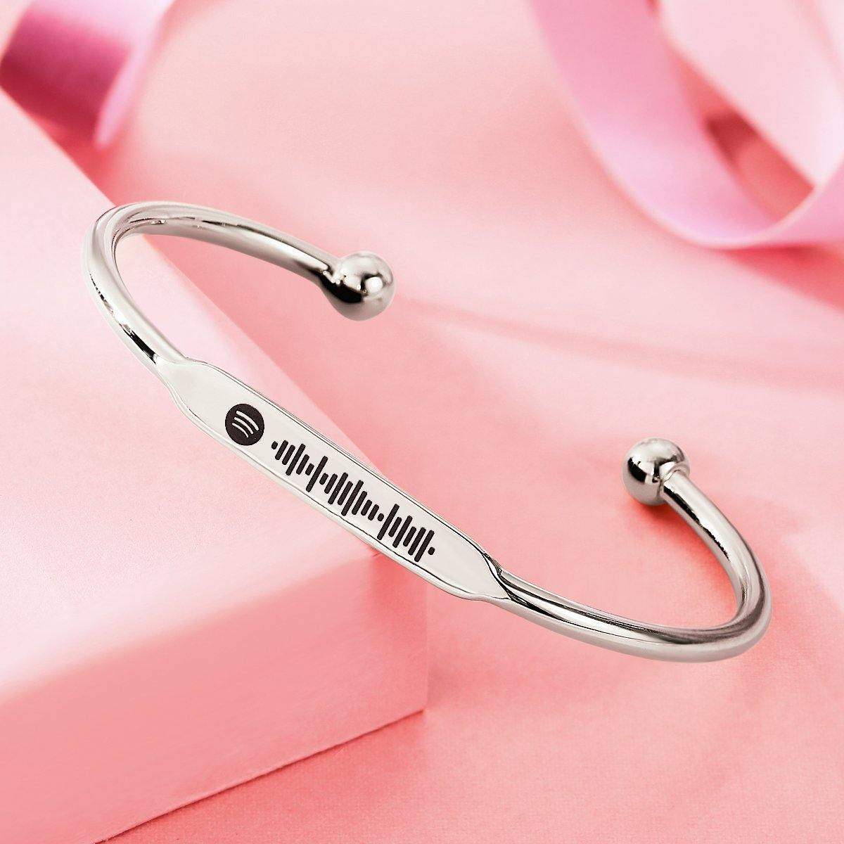 Spotify Code Musik Armband Benutzerdefinierte Spotify Lieblingslied Silber - meinefotohandyhuelle