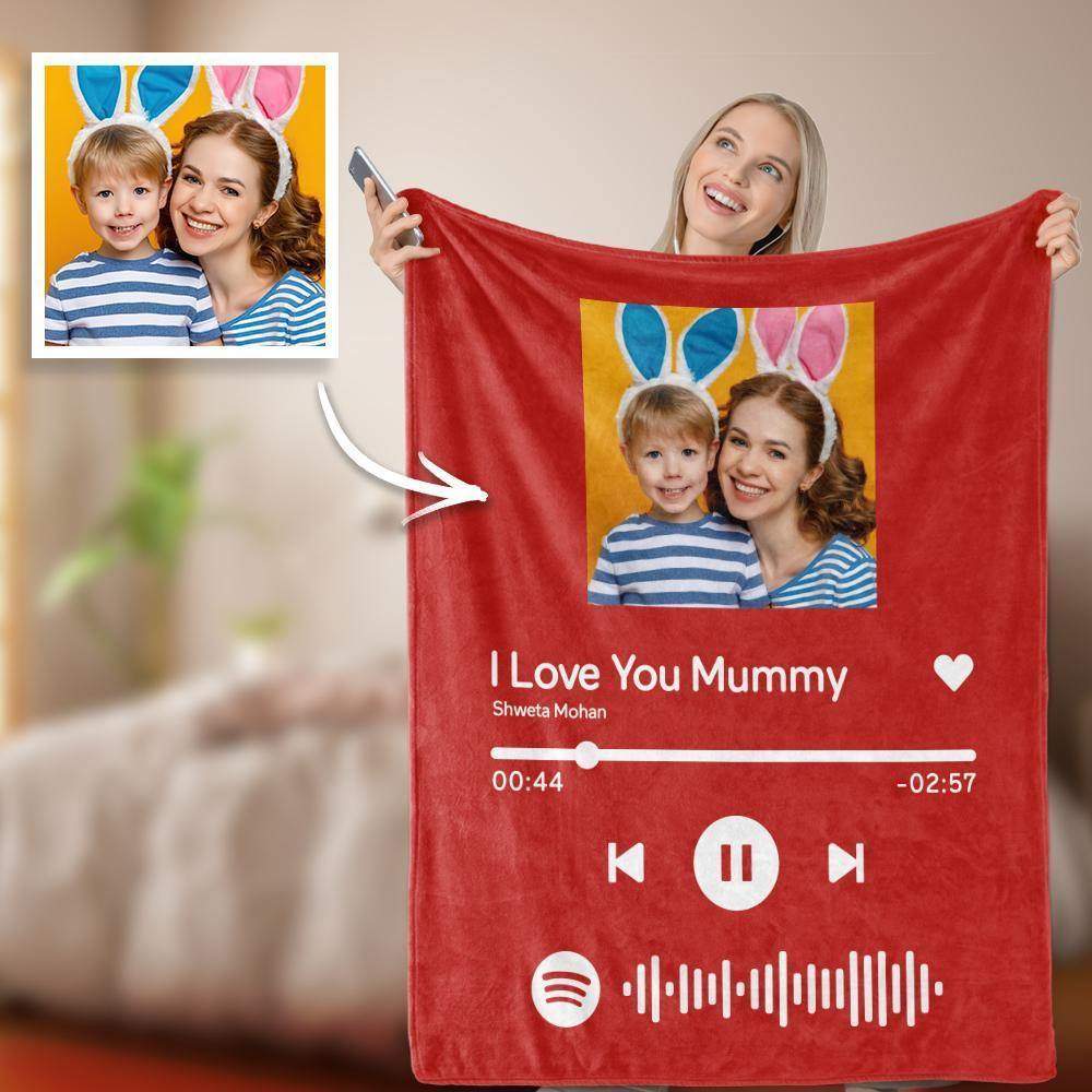 Spotify Code Music Personalisierte Foto Fleece Decke - meinefotohandyhuelle