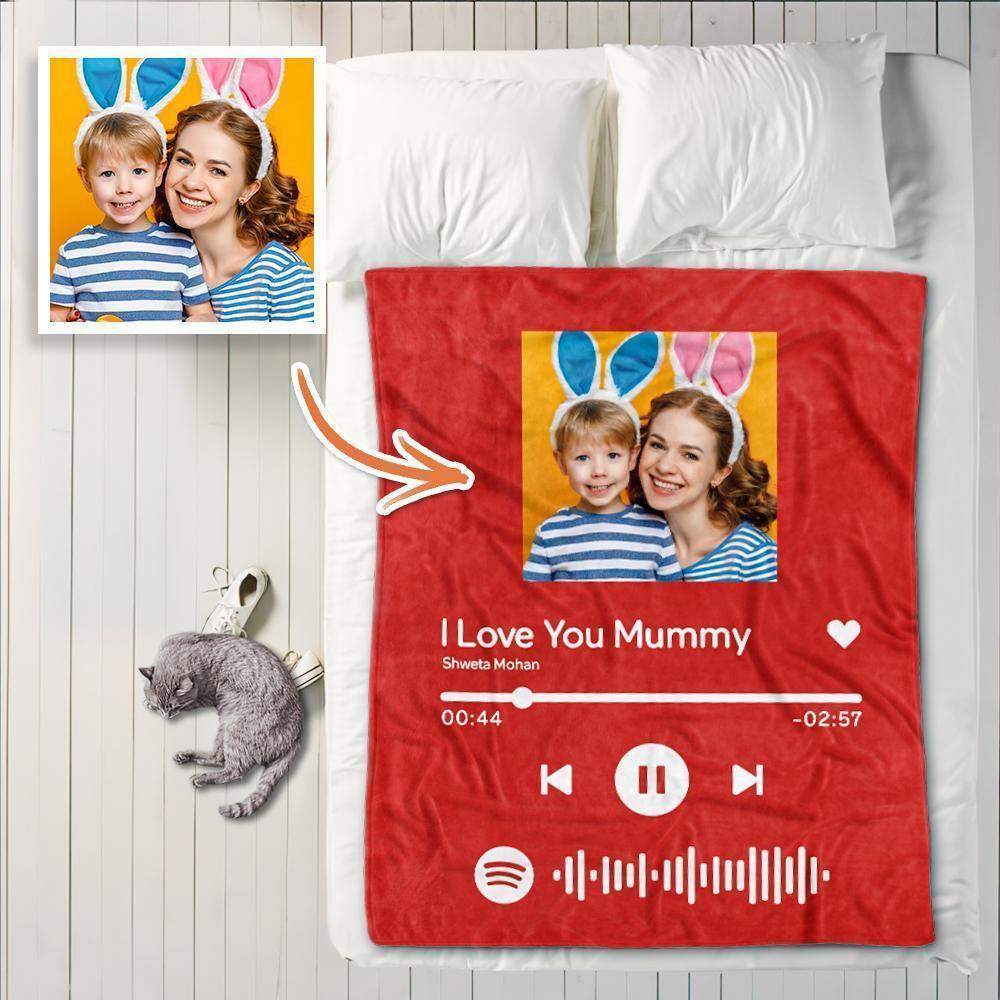 Spotify Code Music Personalisierte Foto Fleece Decke - meinefotohandyhuelle