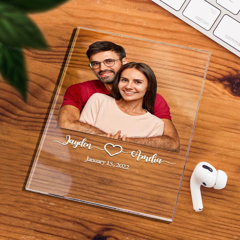 Benutzerdefinierte Foto-acryl-plakette, Geschenk Für Freund, Verlobungsgeschenk, Personalisiertes Hochzeitsgeschenk Für Paare - 