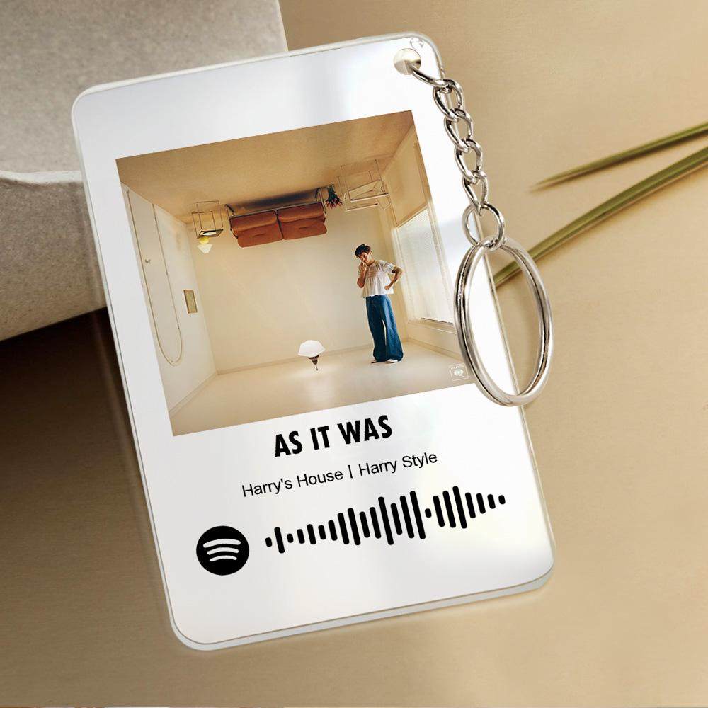 Benutzerdefinierter Song-schlüsselanhänger, Foto-schlüsselanhänger, Personalisierter Spotify-schlüsselanhänger, Mini-poster, Vintage-kunstdruck, Geschenk - 