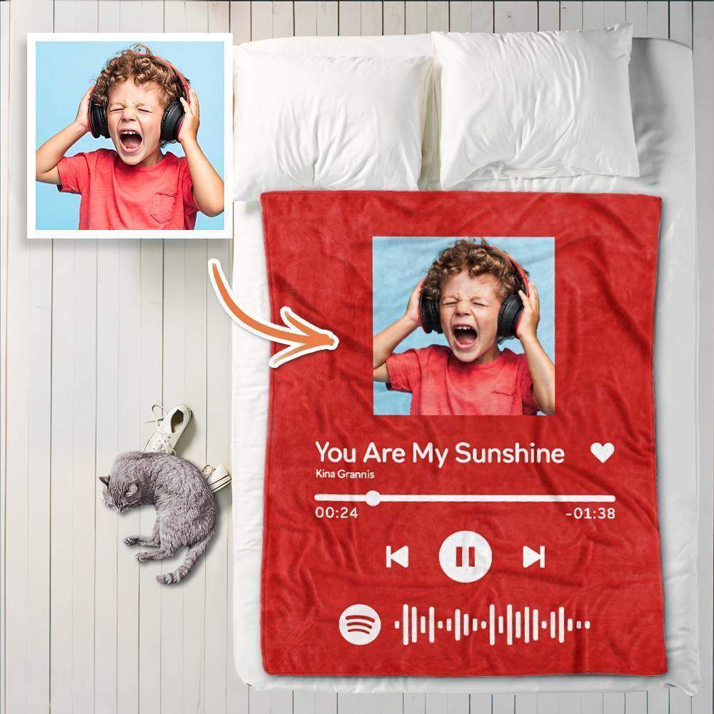 Benutzerdefinierte Spotify Code Decke Personalisierte Song Player Foto Decken für Papa - meinefotohandyhuelle