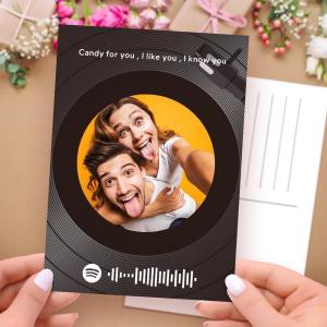Benutzerdefinierte Spotify Code Musik Grußkarten Vinyl Record Style geformte scannbare Geschenkkarten