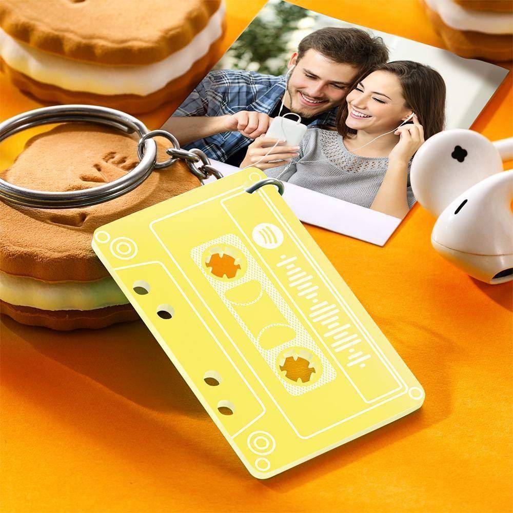 Benutzerdefinierte Spotify Code Musik Song Keychain Memorial Geschenke-Gelb - meinefotohandyhuelle