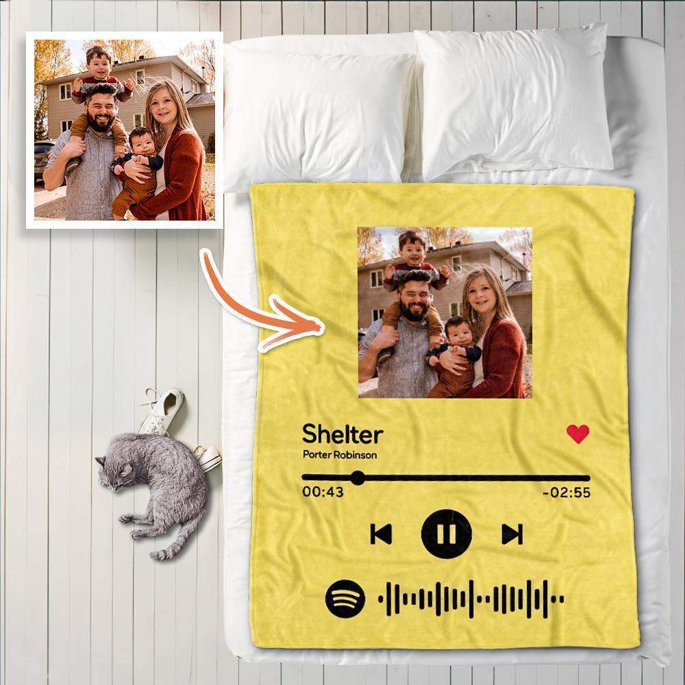 Spotify Code Music Personalisierte Foto Fleece Decke - meinefotohandyhuelle