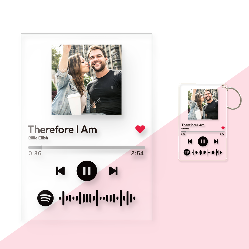 Copy of Benutzerdefinierte Spotify Code Musikplakette(12cm x 16cm)mit einem kostenlosen gleichen Schlüsselbund (5.4cm x 8.6cm) - meinefotohandyhuelle