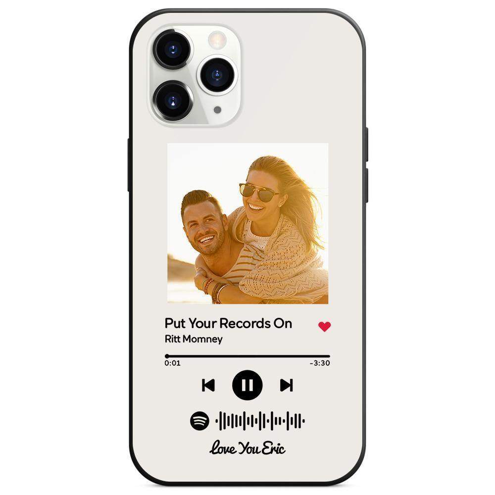 Benutzerdefinierte Spotify Code Musik iPhone Hülle Mit Text - Weiß - meinefotohandyhuelle